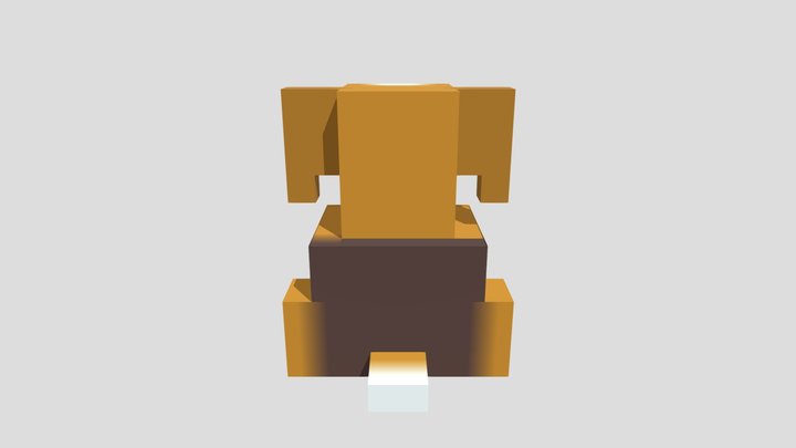 Dog Voxel 3D Model