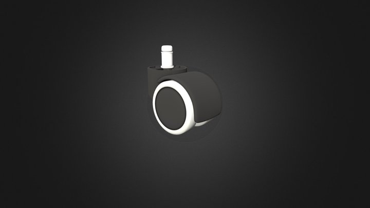 Black desk chair wheel / chair caster 3D Model