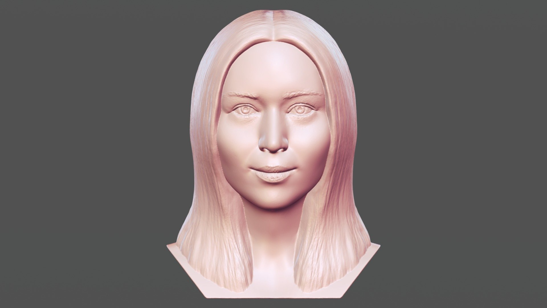3D model Jennifer Lawrence head sculpt VR / AR / low-poly