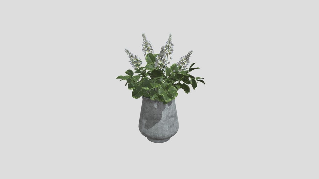 White Spike Flower Pot