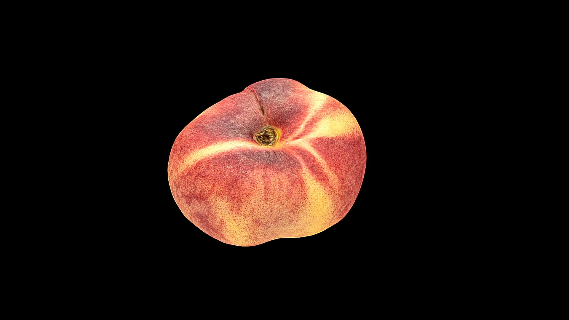 3D model Yet another peach - This is a 3D model of the Yet another peach. The 3D model is about a red apple with a black background.