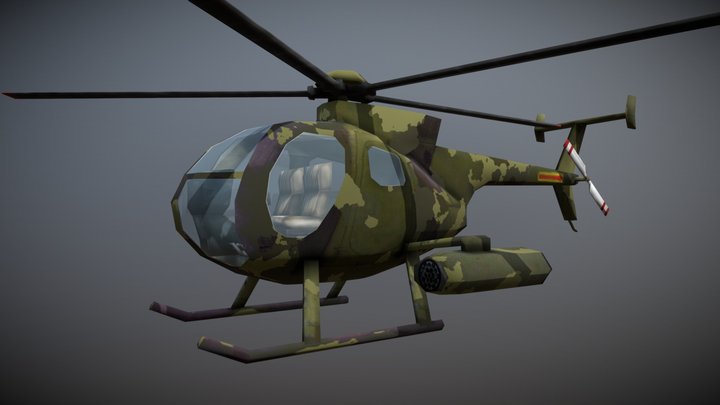 MD-500 Defender Helicopter 3D Model