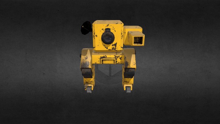 Compact Industrial Yellow Robot 3D Model