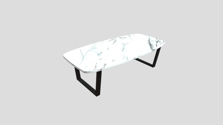Marble Oval Living Room Table 3D Model