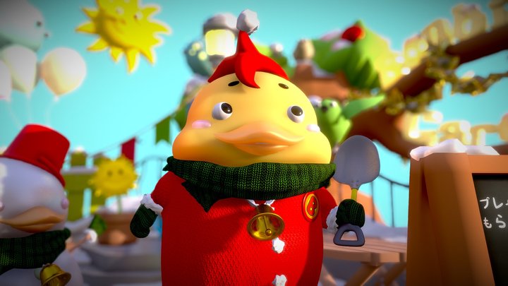 Bon-bird - Sun and Snowman 3D Model