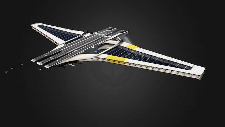 3km Flying Carrier 3D Model