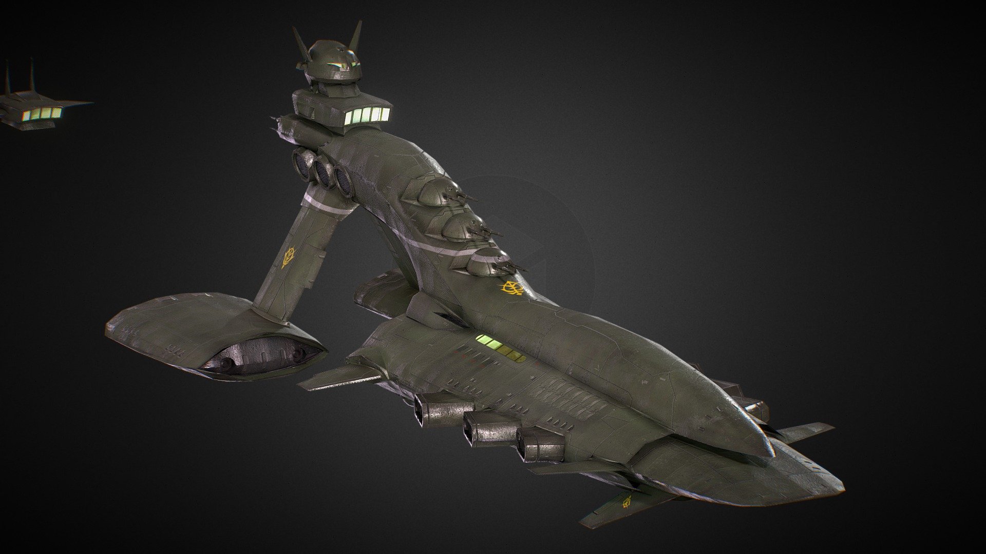 Light-cruiser Space Warship | 3D model