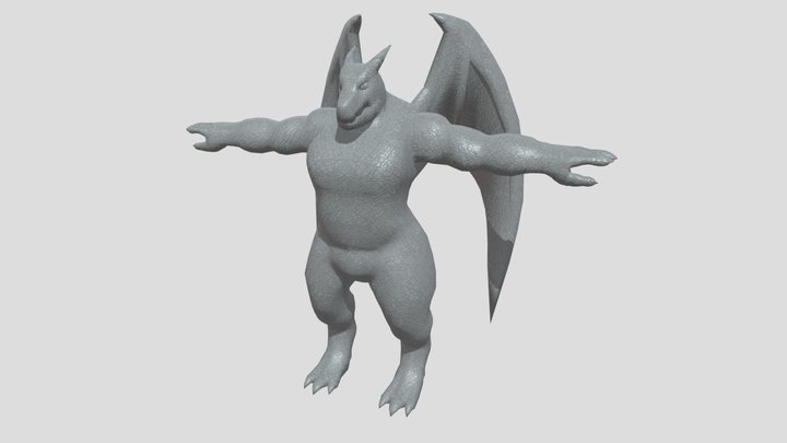 Hefty dragon rigged 3D Model