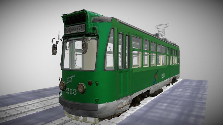 札幌の街を60年走り続けた市電213号車 3D Model