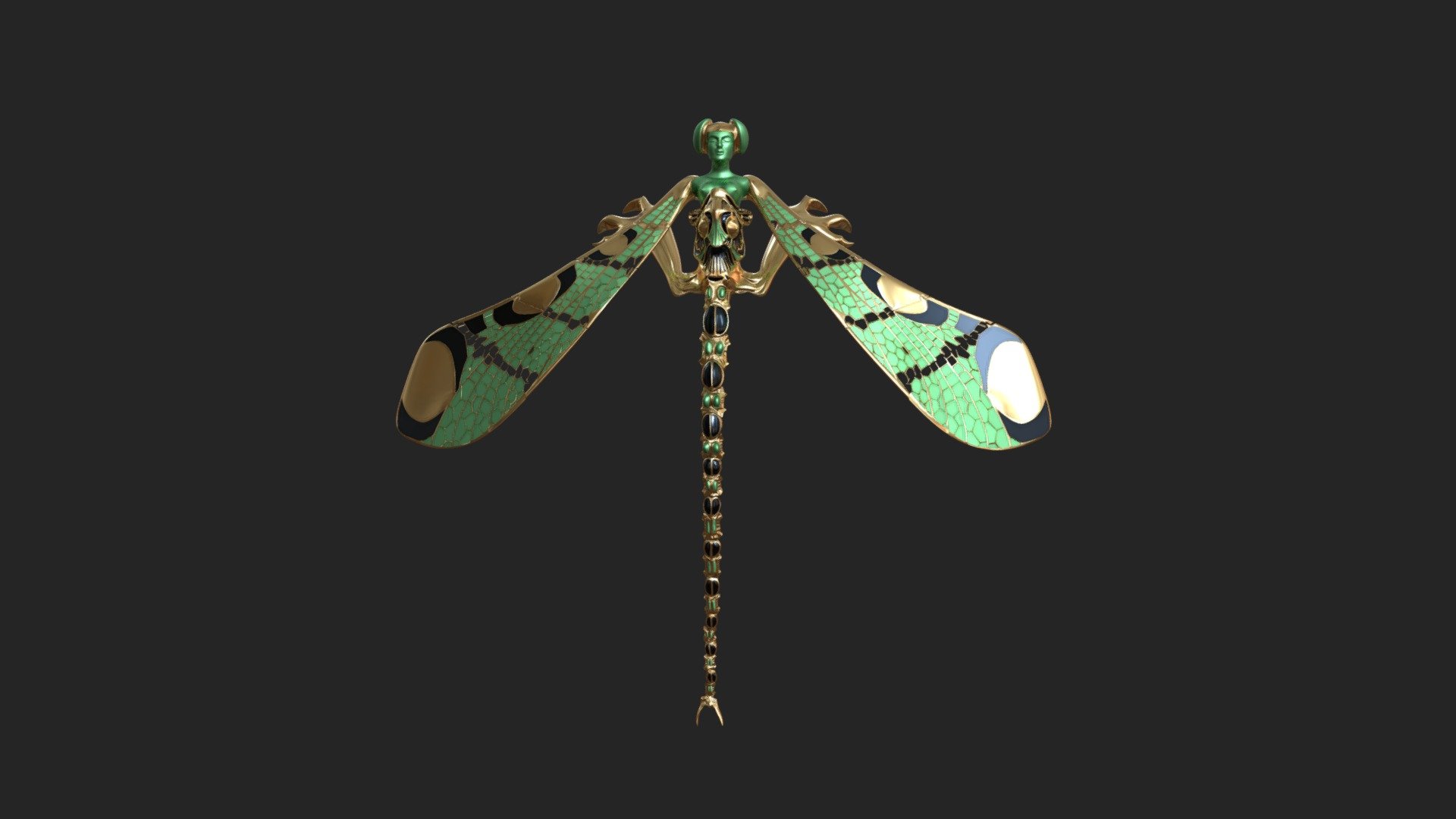 lalique - Dragonfly - 3D model by rorque [da67ee1] - Sketchfab