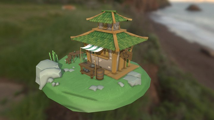 Ancient Chinese Teahouse 3D Model