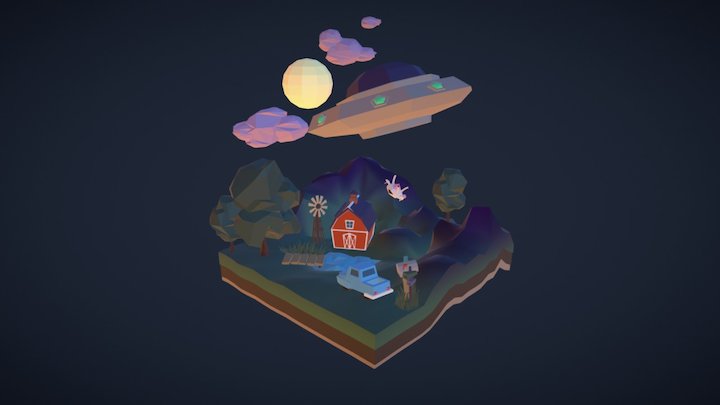 Cow Abduction 3D Model