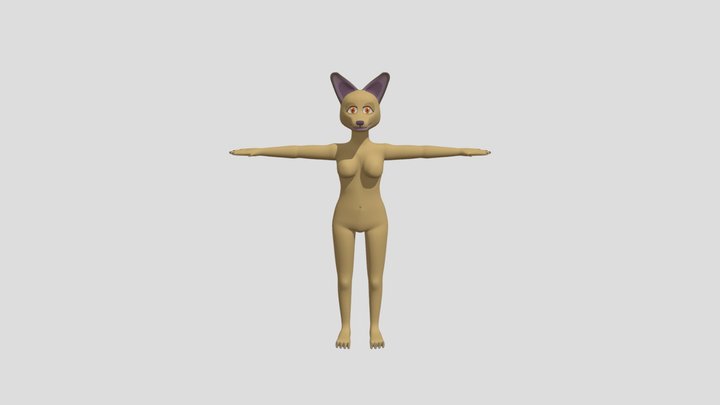 Anthro Fox Model 3D Model
