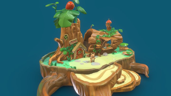 Treehouse diorama 3D Model