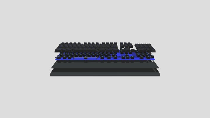 detailed Mechanical gaming keyboard 3D Model
