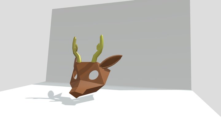 3D Illustration Class Fantasy Deer Mask 3D Model