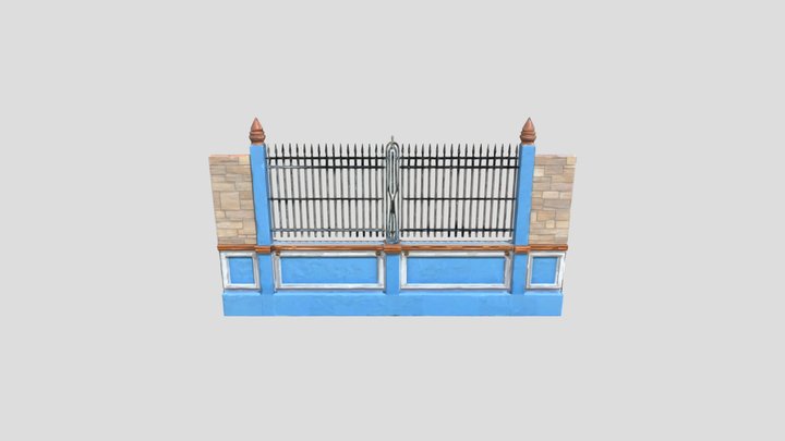 Fence in Blue Hue 3D Model