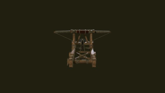 Catapulte Low poly 3D Model