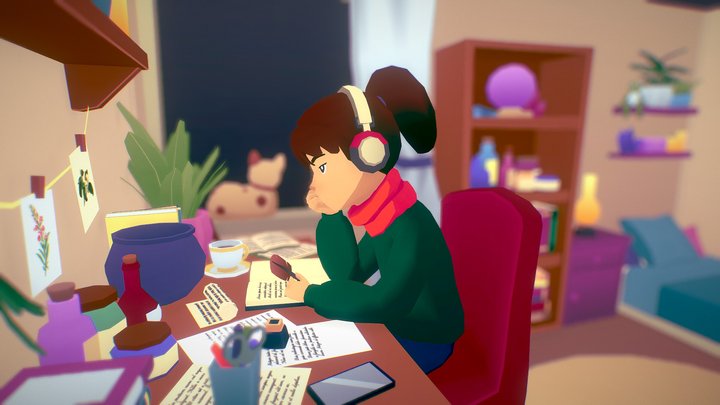 Witchcraft Study Girl 3D Model