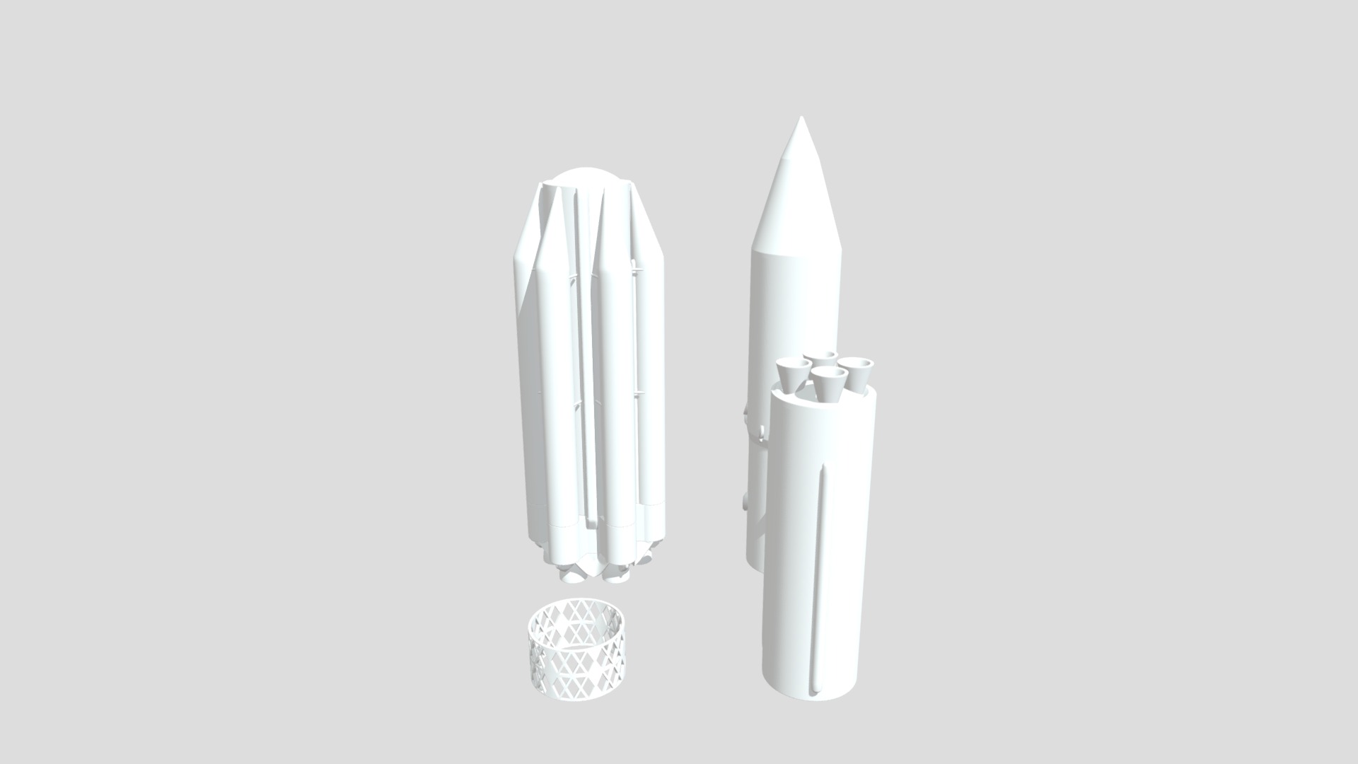 3D model Proton-M - This is a 3D model of the Proton-M. The 3D model is about a few white toothbrushes.
