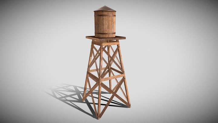 Western Water Tower 3D Model