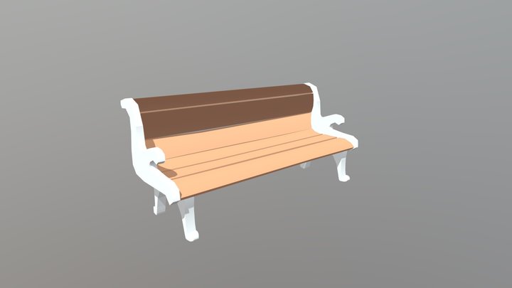 Fanly bench Lowpoly 3D Model
