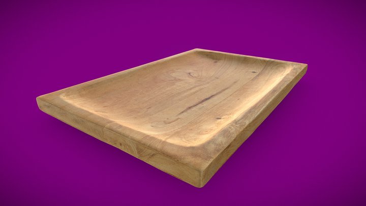 Tray Rustic Wooden Fruit 3D Scan Photogrammetry 3D Model