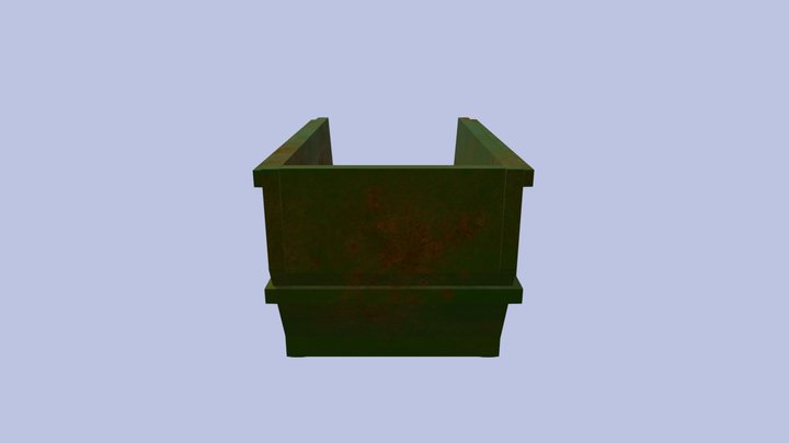 Green container with trash 3D Model
