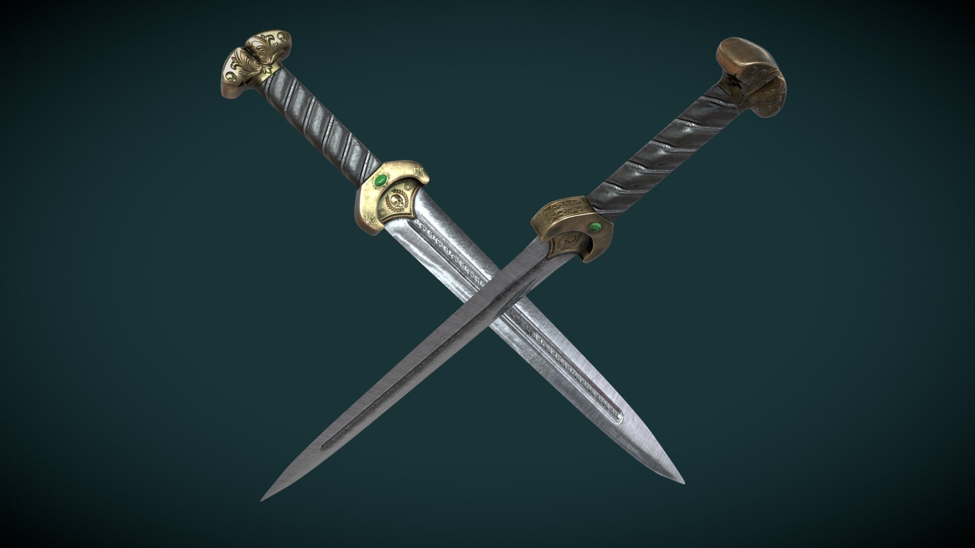 Pirate Damascus Dagger - Blade — Sketchfab embed 3D viewer