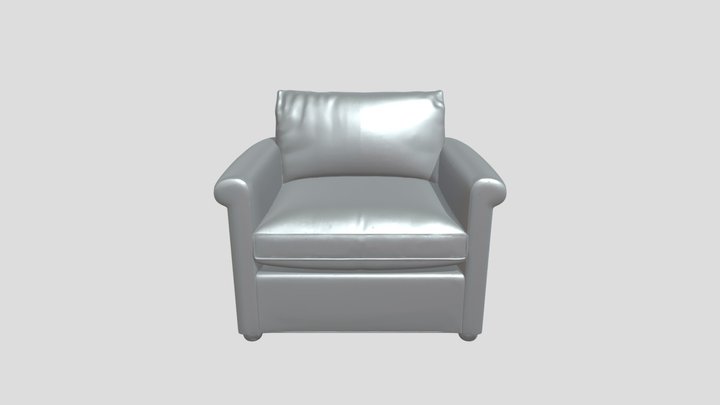 Modern single-seater fabric armchair 3D Model