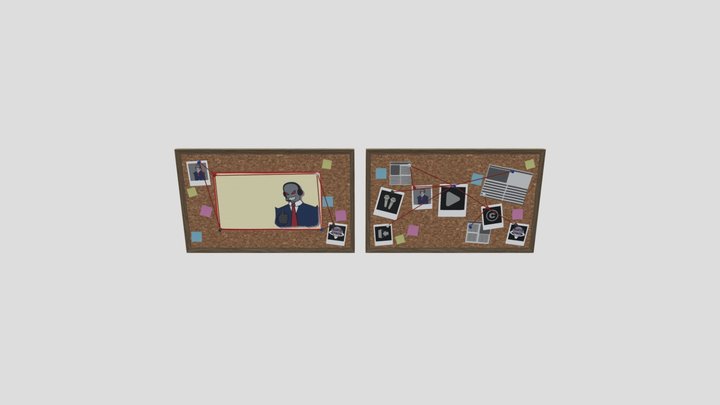 Corkboard Assets 3D Model
