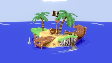 Treasure Island 3D Model