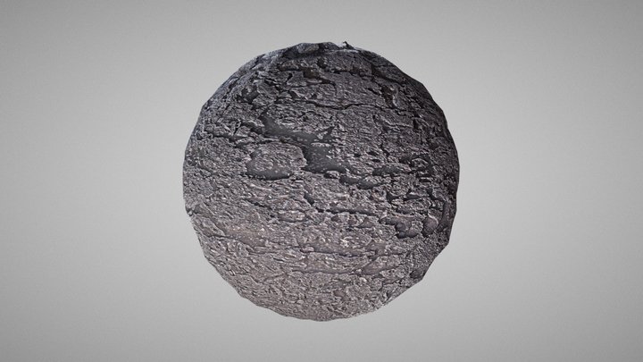 Seamless Brittle Stone PBR Texture 3D Model