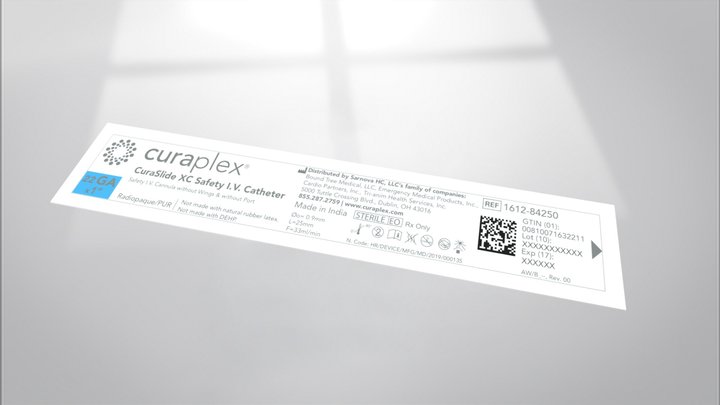 Curaplex CuraSlide XC Safety IV Catheter -Tyvek 3D Model