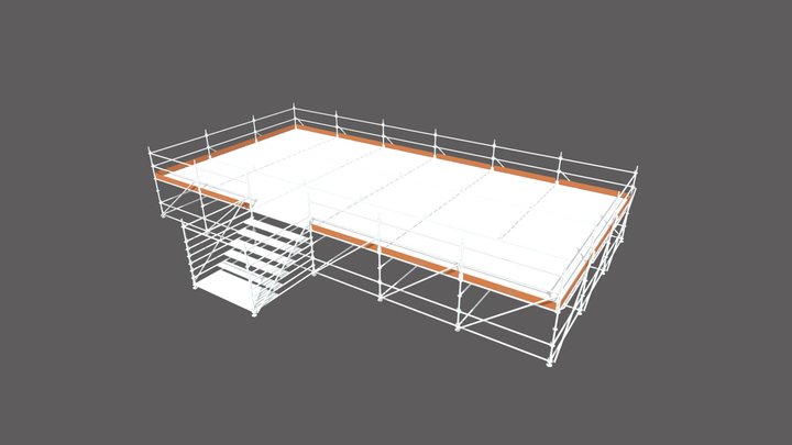 FACHADA 15_42 X 7_71 X 1_5 + RING Y ESCALA ACCES 3D Model