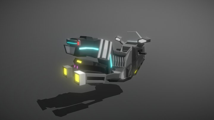 Sci-Fi Flying Motorcycle V2 3D Model