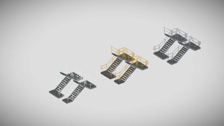 Egress Stairs 3D Model