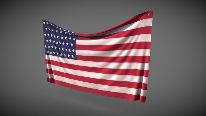 American wall flag – Free 3D Model STL