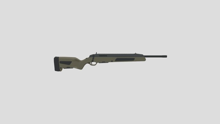 Low Poly Sniper Scout Rifle 3D Model