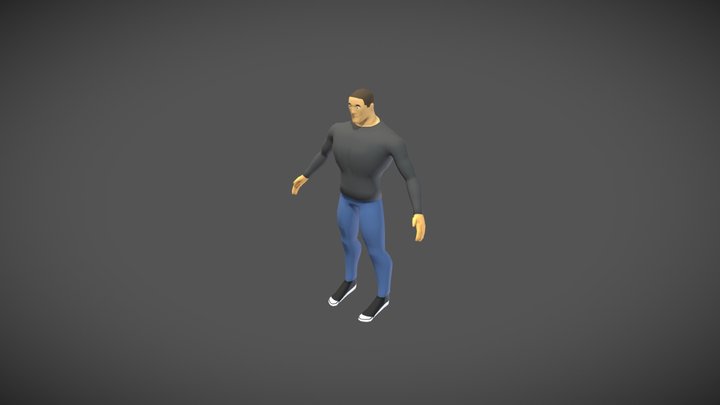 Low Poly Male Body 3D Model