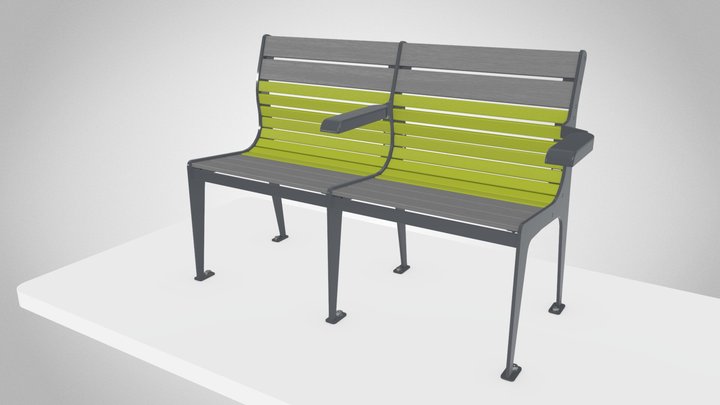 Accessible bench (2 seats) – Gratis 3D-model STL