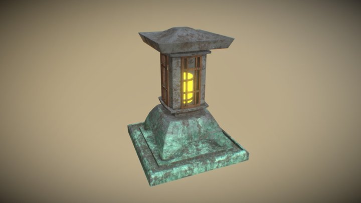 Japanese Stone Lamp 3D Model