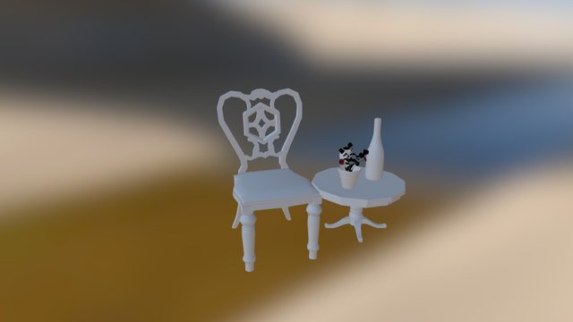 Table And Chair 3D Model