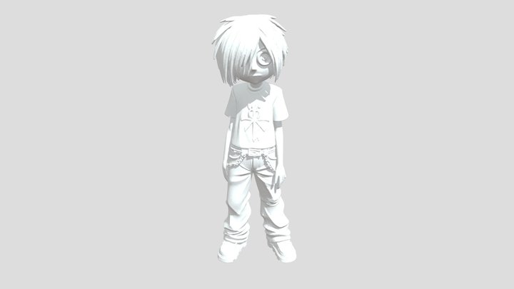 Gothic Cartoon Character 3D Model