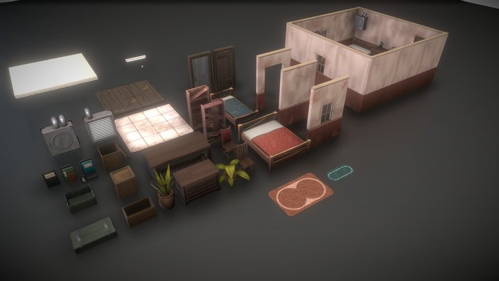 Interior Pack - 3D Low Poly for Game Asset 3D Model