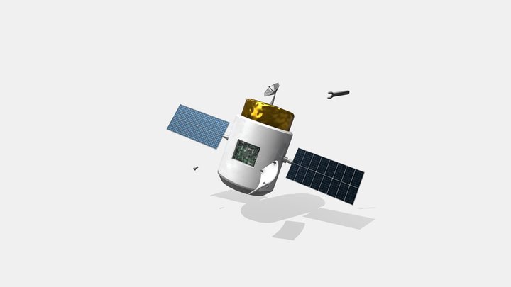 Satellite low poly 3D Model