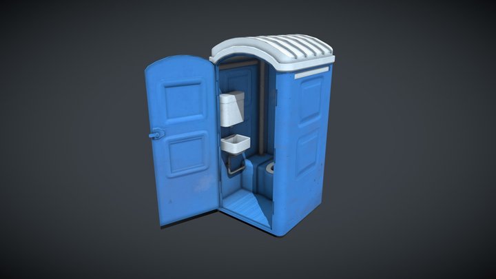 Plastic toilet cabin 3D Model