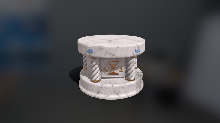 Elven Pillar with Symbols 3D Model