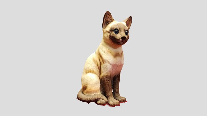 Siamese Cat Figurine 3D Model