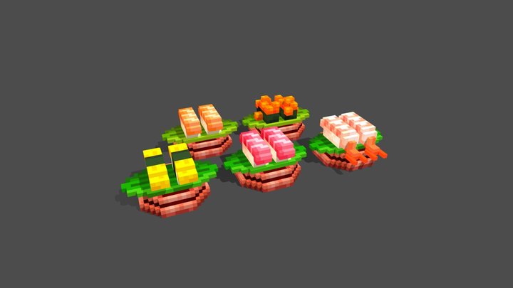 Voxel Sushi🍣 3D Model